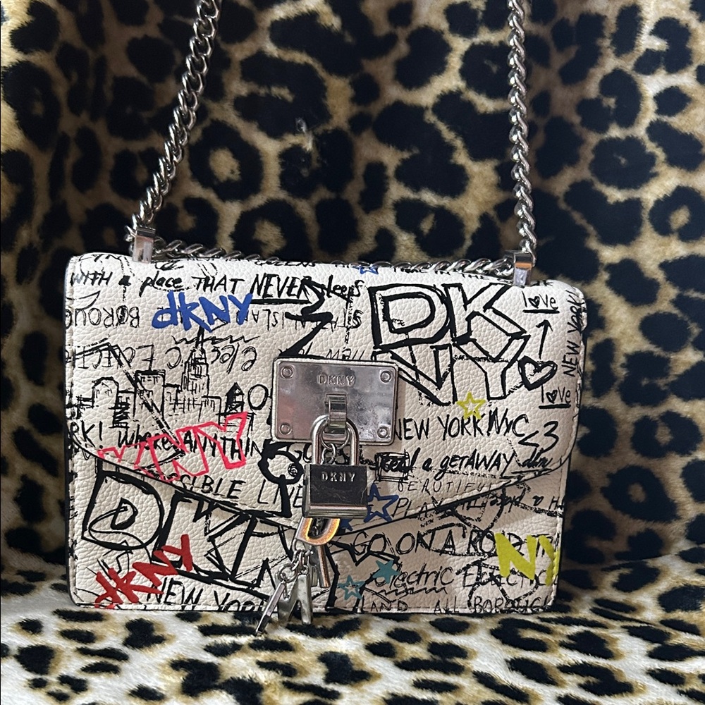 DKNY Multicolor Graffiti Crossbody Bag with dust cover bag